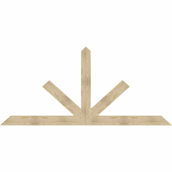 Ekena Millwork Saratoga Rough Sawn Timber Gable Bracket, Douglas Fir, 108"W x 49"H x 2"D x 6"F, 11/12 Pitch GBW108X49X0206SAR00RDF - main